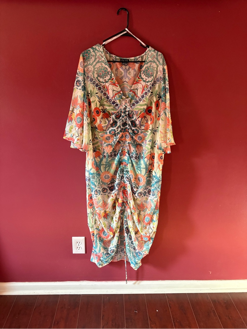 City Chic Multicolor Floral Midi Dress